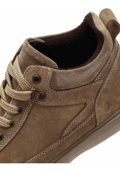 Erkek Bej Bağcıklı Süet Deri Spor Bot 25WFD702310