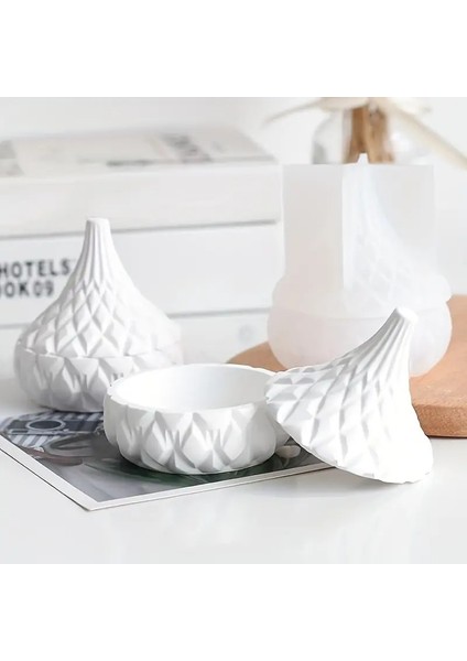 Silikon Kalıp Geometrik Estet Su Damlası Şeklinde Saklama Kutusu, Mum Kabı, Çalışma Masasın Düzenleyici Ev Aksesuarıyla Festival Hediyesi fiyatları