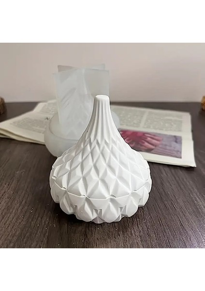 Silikon Kalıp Geometrik Estet Su Damlası Şeklinde Saklama Kutusu, Mum Kabı, Çalışma Masasın Düzenleyici Ev Aksesuarıyla Festival Hediyesi indirimleri