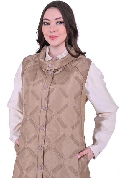 Pervane Kapitone Yelek 6916 Sutlu Kahve modelleri