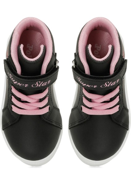 GUMYE.B4PR Siyah Kız Çocuk High Sneaker