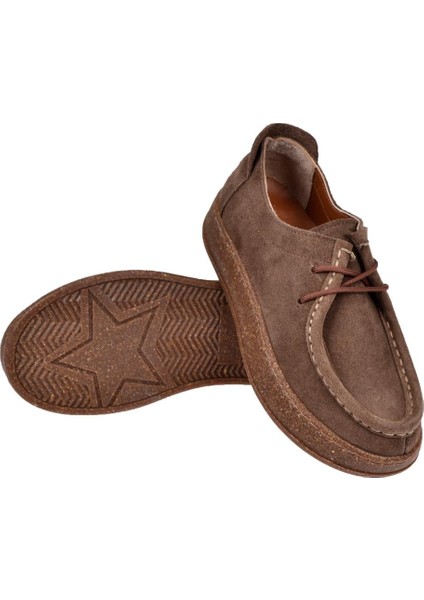 Hakiki Deri Günlük Kadın Ayakkabı CB-24610 Vizon Süet indirimleri