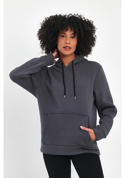 Kadın Kapşonlu Rahat Kalıp Içi Polarlı 3 Iplik Sweatshırt SPR24SWK55 fiyatları