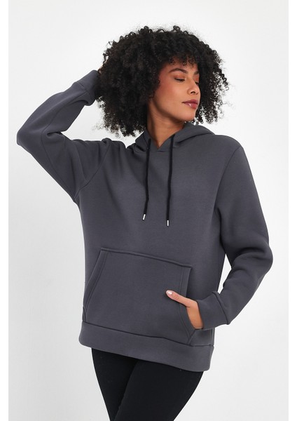 Kadın Kapşonlu Rahat Kalıp Içi Polarlı 3 Iplik Sweatshırt SPR24SWK55 indirimleri