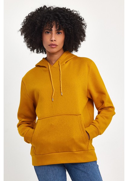 Kadın Kapşonlu Rahat Kalıp Içi Polarlı 3 Iplik Sweatshırt SPR24SWK55 fiyatları