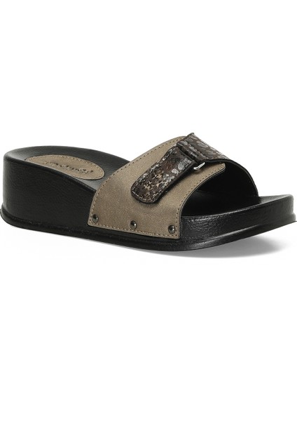 607051.Z4PR Kahverengi Kadın Dolgu Topuk Terlik