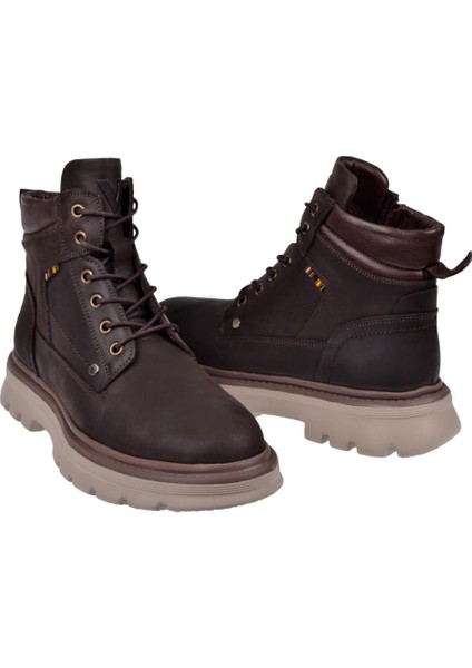 Hakiki Deri Hafif Tabanlı Erkek Bot VOY-368 Kahve Nubuk indirimleri