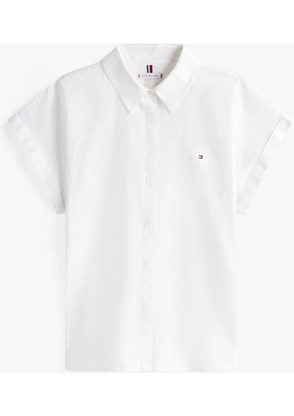 Poplın Sleeveless Relaxed Shırt Kadın Beyaz Gömlek - WW0WW45897 indirimleri