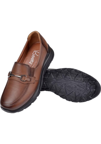 Hakiki Deri Hafif Tabanlı Comfort Kadın Ayakkabı BEE-033T Kahve indirimleri