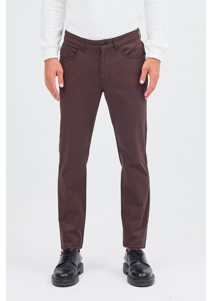 Sütlü Kahverengi 5 Cep Düz Paça Pamuklu Slim Fit 5 Cep Casual Pantolon 1003255154 fiyatları