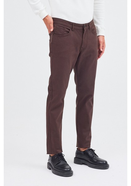 Sütlü Kahverengi 5 Cep Düz Paça Pamuklu Slim Fit 5 Cep Casual Pantolon 1003255154 indirimleri