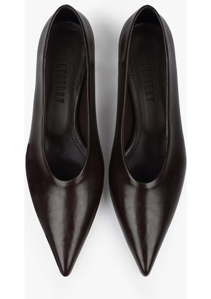 Kadın Corin Acı Kahve Cilt Kısa Topuklu Stiletto modelleri