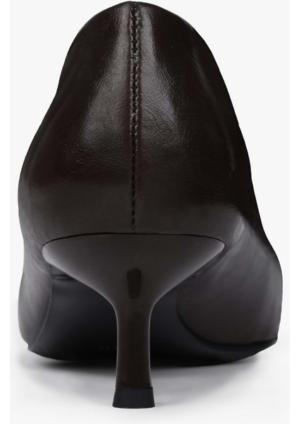 Kadın Corin Acı Kahve Cilt Kısa Topuklu Stiletto fırsatları