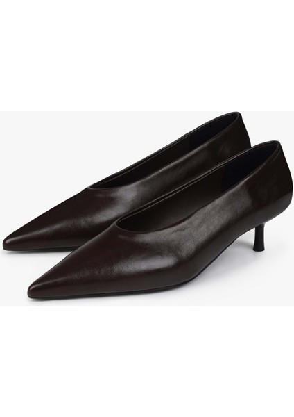 Kadın Corin Acı Kahve Cilt Kısa Topuklu Stiletto indirimleri