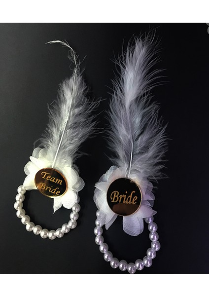 Nessiworld incili Nedime Bilekliği Altın Renk Pleksili Beyaz Otrişli 7 Adet