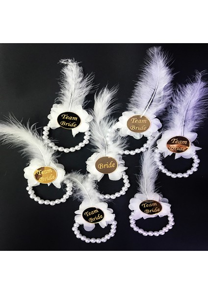 Nessiworld incili Nedime Bilekliği Altın Renk Pleksili Beyaz Otrişli 7 Adet fiyatları