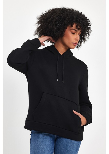 Kadın Kapşonlu Rahat Kalıp Içi Polarlı 3 Iplik Sweatshırt SPR24SWK55 fiyatları