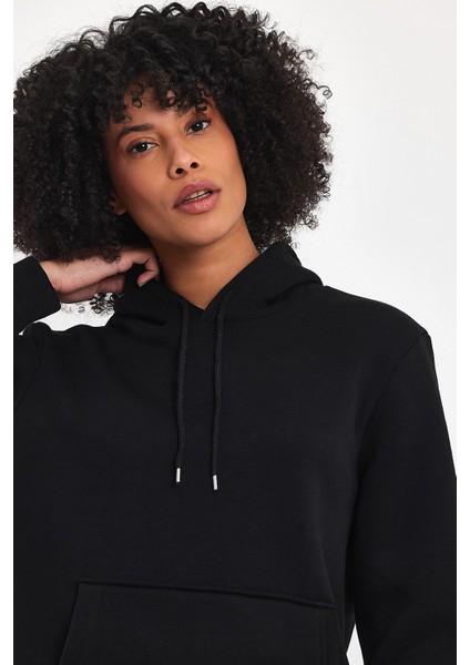 Kadın Kapşonlu Rahat Kalıp Içi Polarlı 3 Iplik Sweatshırt SPR24SWK55 fırsatları