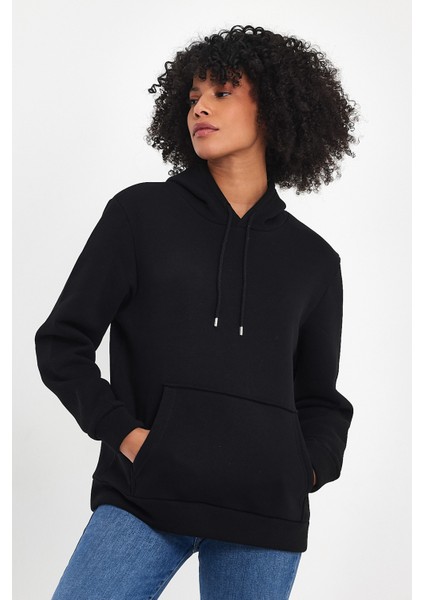 Kadın Kapşonlu Rahat Kalıp Içi Polarlı 3 Iplik Sweatshırt SPR24SWK55 indirimleri