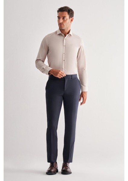 Lacivert Yan Cep Açık Paça Kendinden Desenli Slim Fit Pantolon 1003255152 fiyatları