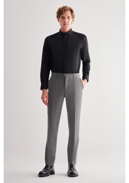 Füme Yan Cep Açık Paça Kendinden Desenli Slim Fit Pantolon 1003255152 fiyatları