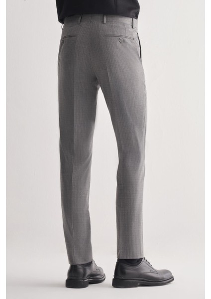 Füme Yan Cep Açık Paça Kendinden Desenli Slim Fit Pantolon 1003255152 fırsatları