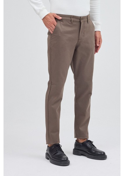 Haki Yan Cep Düz Paça Pamuklu Slim Fit Chino Casual Pantolon 1003255155 indirimleri