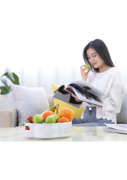 360 Derece Dönebilen Mekanizmalı Yuvarlak Tepsi Formlu Sunum ve Servis Organizer Tablası (5263) modelleri