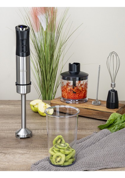 Güçlü 1200W Blender Seti, 12 Hız, Turbo, Paslanmaz Çelik Bıçaklar, Gri Renk fırsatları