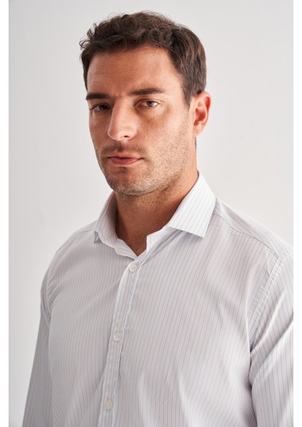 Beyaz Yarım Italyan Yaka Uzun Kol Cepsiz Slim Fit Cls Gömlek 1004255174 fırsatları