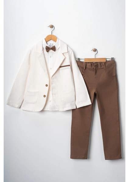 Erkek Çocuk Ceketli Gömlekli ve Pantolonlu 3'lü Bayramlık Takım