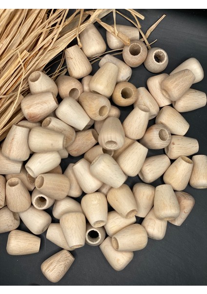 15 mm Damla Oval Ahşap Boncuk (50 Gram 47 Adet) Delik Çapı 6 mm Makrome Çanta Takı Tasarım modelleri