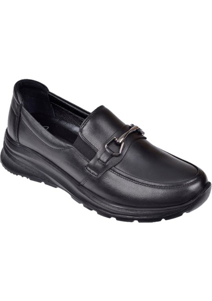 Hakiki Deri Hafif Tabanlı Comfort Kadın Ayakkabı BEE-033T Siyah