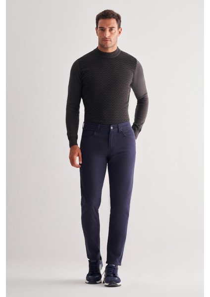 Koyu Lacivert Casual Slim Fit 5 Cep Düz Paça Pantolon 1003255320 fiyatları