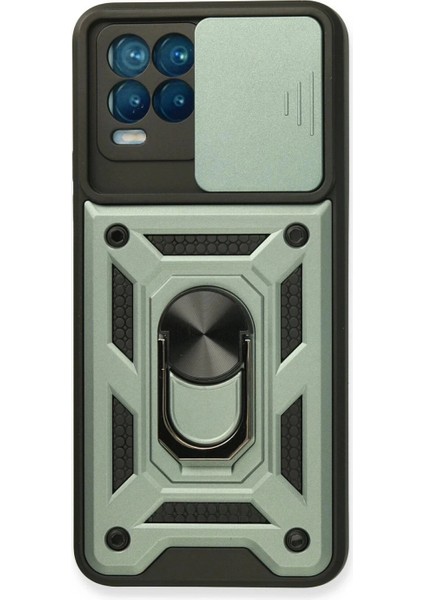 Realme 8 Kılıf Pars Lens Yüzüklü Silikon - Yeşil