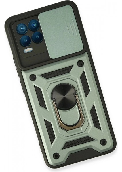 Realme 8 Kılıf Pars Lens Yüzüklü Silikon - Yeşil modelleri