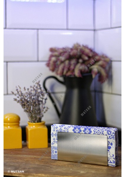 Paslanmaz Çelik Dikdörtgen Peçetelik - Çok Amaçlı / Masaüstü Dekoratif Peçetelik - 13 x 7cm