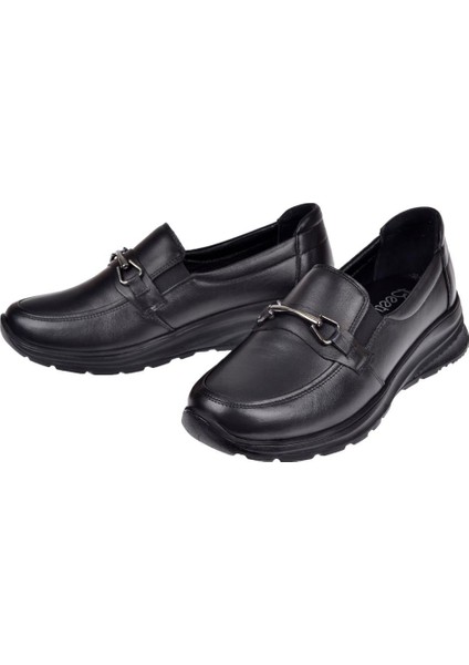 Hakiki Deri Hafif Tabanlı Comfort Kadın Ayakkabı BEE-033T Siyah fırsatları