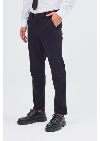 Siyah Yan Cep Düz Paça Pamuklu Slim Fit Chino Casual Pantolon 1003255155 modelleri
