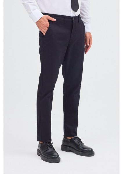 Siyah Yan Cep Düz Paça Pamuklu Slim Fit Chino Casual Pantolon 1003255155 fırsatları