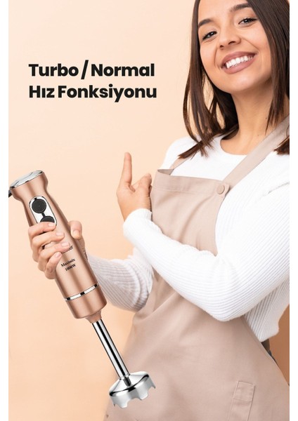 Güçlü 1000W Paslanmaz Çelik El Blender, Turbo Hız Ayarlı, 4 Bıçaklı fiyatları