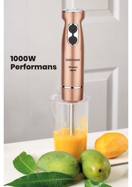 Güçlü 1000W Paslanmaz Çelik El Blender, Turbo Hız Ayarlı, 4 Bıçaklı indirimleri