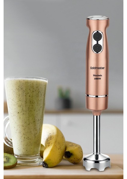 Güçlü 1000W Paslanmaz Çelik El Blender, Turbo Hız Ayarlı, 4 Bıçaklı