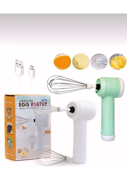 Şarjlı Taşınabilir El Mikseri Kek ve Yumurta Için Otomatik USB ile Hafif ve Pratik