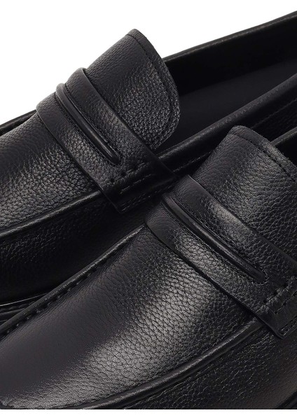 Erkek Siyah Deri Loafer 25WFD696518
