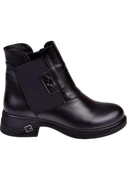 Hakiki Deri Yandan Lastikli Kadın Bot BEE-3512 Siyah fiyatları