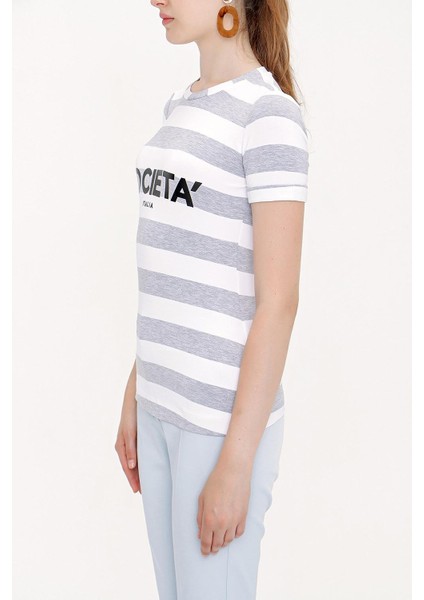 Gri Baskılı Kısa Kollu Tshirt 19831 modelleri