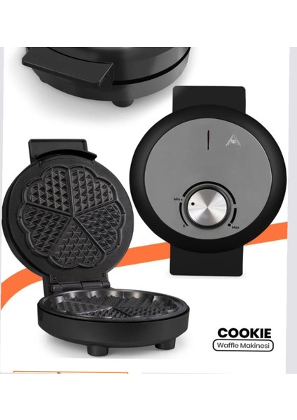 Derin Plakalı 1000W Isı Kontrollü Waffle Makinesi, Şık Inox Tasarım fiyatları