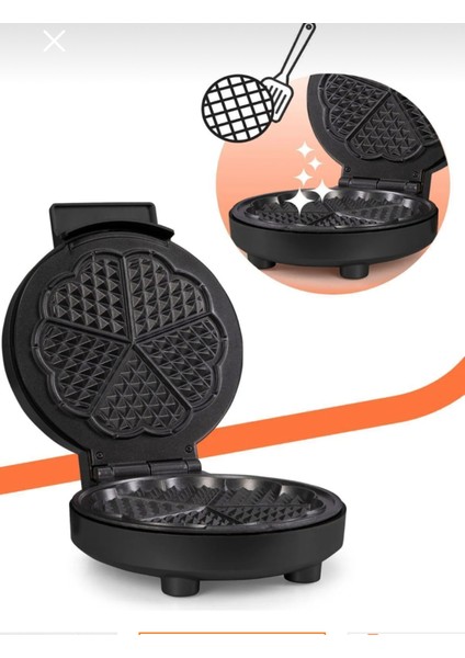 Derin Plakalı 1000W Isı Kontrollü Waffle Makinesi, Şık Inox Tasarım fırsatları