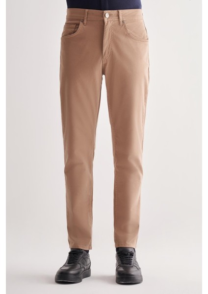 Bej Casual Slim Fit 5 Cep Düz Paça Pantolon 1003255321